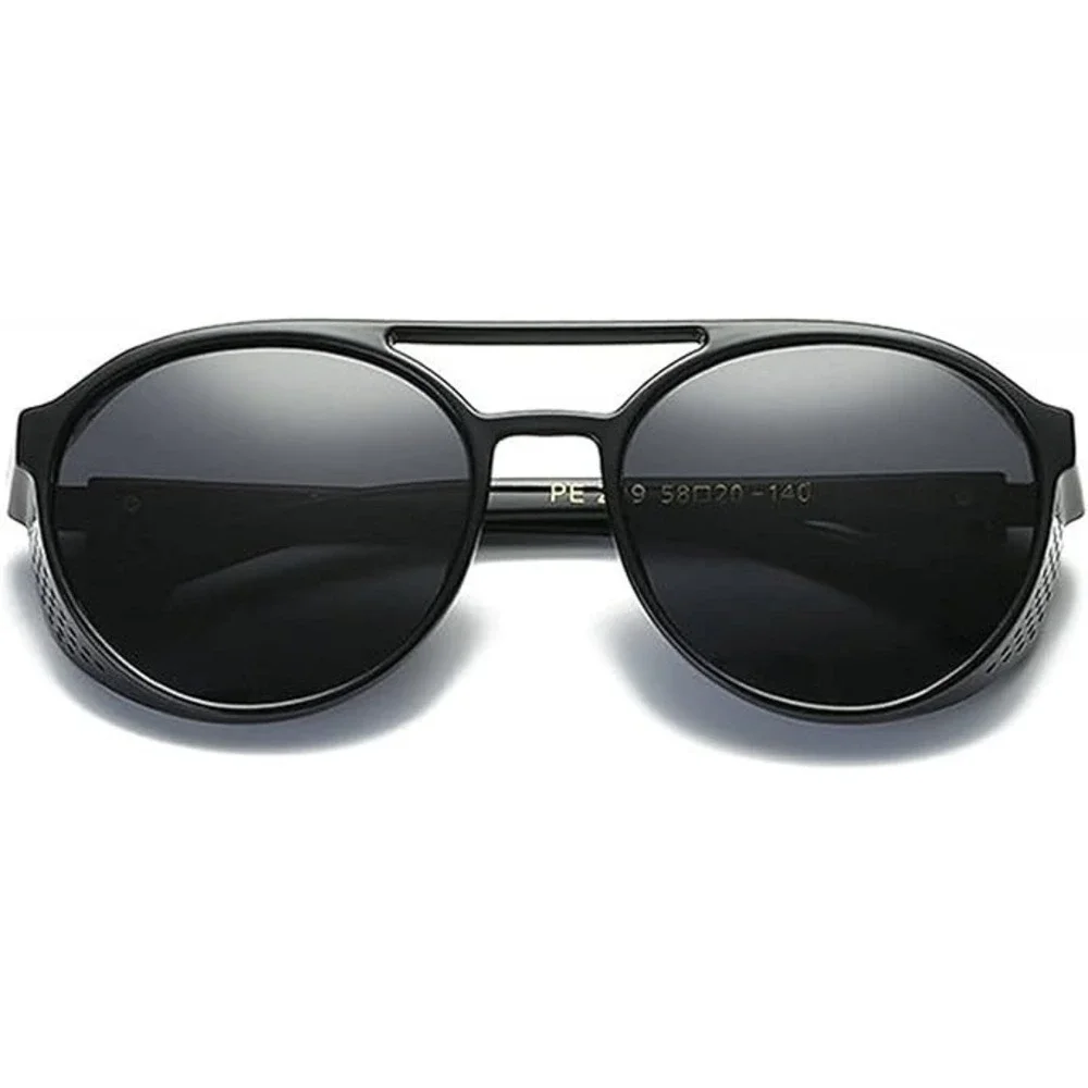 Stylish Round‎ Steampunk Sunglasses UV 400 Protection Side Shield Shades Retro